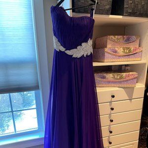 Jovani purple flowy ball gown
